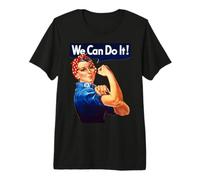 Rosie The Riveter Poster We Can Do It féministe rétro T-Shirt Haut de Gamme