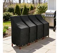 RosieLily Lot de 4 Housses de Chaise d'extérieur à Dossier Haut imperméables et Robustes, empilables, 600D, avec Trou de Verrouillage