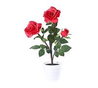 Lunartec Rosier LED 3 fleurs rouge 50cm