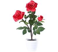 Lunartec Rosier LED 3 fleurs rouge 50 cm