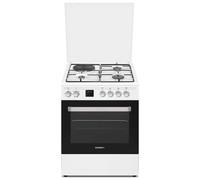 RGE660CMW/E - Cuisinière - pose libre - largeur : 59.8 cm - profondeur : 61 cm - hauteur : 93.6 cm - avec système auto-nettoyant - blanc