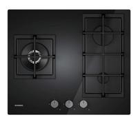 Table de cuisson gaz sur verre Rosières RVW63B4C3B 3 foyers noir