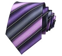 Rosiika Cravates modernes à rayures pour homme - Motif écossais - Pour le collège et le quotidien - Pour mariage, Violet Violet Gris, taille unique