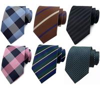 Rosiika Lot de 4 ou 6 Cravates Classiques à Rayures et Carreaux Jacquard pour Homme Cravates de Fête Formelles, taille unique