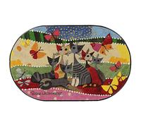 Rosina Wachtmeister Paillasson lavable Spring Fasce di Colore S75 x 120 cm Tapis ovale lavable Tapis d'entrée Multicolore et confortable