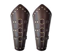 Rosixehird Brassard médiéval Vambrace | Bracelet à Gant Ajustable 2 pièces,Cuff Leather Gauntlet Wristband, Punk Wide Bracer Arm Guards for Men Women