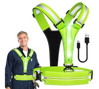 Rosixehird Course réfléchissant - Lampe Poitrine USB | Nuit sécurité Coureur Sac Ceinture LED pour Le Gilet Lumineux Marche Chien Haute visibilité avec la