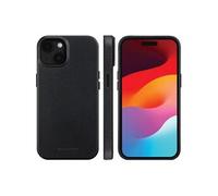 Roskilde - Coque de protection pour téléphone portable - compatibilité avec MagSafe - cuir pleine fleur fait main - noir - pour Apple iPhone 15 Plus