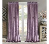 Roslynwood Lot de 2 Rideaux occultants en Velours - Rideaux occultants en Velours avec Passe-Tringle - pour Salle à Manger/décoration de fête, Lavande - 132 x 243 cm (l x L)