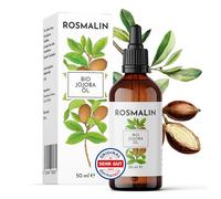 Rosmalin Huile de jojoba bio pressée à froid - Huile de jojoba - Pour cheveux, cuir chevelu, corps et visage - Convient pour les cosmétiques - Traitement nourrissant du cuir chevelu - 50 ml