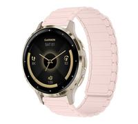 RosMank 18mm Bracelet en Silicone Compatible avec Garmin Venu 4 41mm/Venu 3S 41mm/Venu 2S/Move 3S/Active S, Bracelet de Rechange Magnétique pour Garmin Forerunner 265S/255S/Vivoactive 4S/3S, Rose
