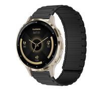 RosMank 18mm Bracelet en Silicone Compatible avec Garmin Venu 4 41mm/Venu 3S 41mm/Venu 2S/Move 3S/Active S, Bracelet de Rechange Magnétique pour Garmin Forerunner 265S/255S/Vivoactive 4S/3S, Noir