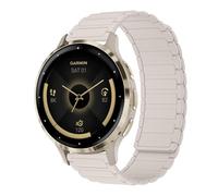 RosMank 18mm Bracelet en Silicone Compatible avec Garmin Venu 4 41mm/Venu 3S 41mm/Venu 2S/Move 3S/Active S, Bracelet de Rechange Magnétique pour Garmin Forerunner 265S/255S/Vivoactive 4S/3S, Blanc