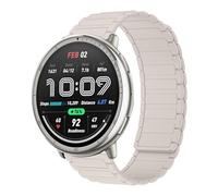RosMank 20mm Bracelet en Silicone Compatible avec Amazfit Active2/Active/GTR Mini/GTS 4/GTS 3/GTS 2/GTR 42mm, Bracelet de Rechange Magnétique pour Amazfit Bip 3/Bip S/Bip Lite/Bip U Pro, Blanc