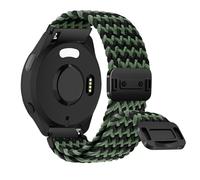 RosMank 20mm Bracelet Tressé Compatible avec Garmin Forerunner 165/Forerunner 165 Music/Vivoactive 5, Bracelet de Rechange en Nylon Tissé pour Garmin Venu Sq 2/Venu Sq 2 Music (NoirVert)