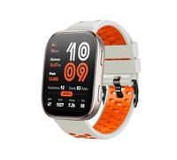 RosMank 22mm Bracelet en Silicone pour Amazfit T-Rex 3 Pro 48mm/Balance 2/Balance/Bip 6/Bip 5/GTR 4/GTR 3/GTR 2, Bracelet de Rechange en Deux Couleurs pour Amazfit Cheetah/Stratos 3 2s, Orange Blanc
