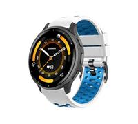 RosMank 22mm Bracelet en Silicone pour Garmin Venu 4 45mm/Venu 3 45mm/Venu 2/Vivoactive 4/Active, Bracelet de Rechange en Deux Couleurs pour Garmin Forerunner 570 47mm/Forerunner 265/255, Bleu Blanc
