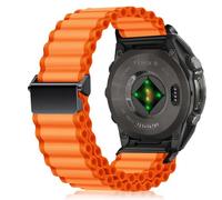 RosMank 22mm Quickfit Bracelet pour Garmin Fenix 8/Fenix E 47mm/7 Pro/7/6 Pro/6, Bracelet de Rechange en Nylon pour Epix/Approach S70 47mm/MARQ/Instinct 2/Forerunner 965/Descent G1, Orange