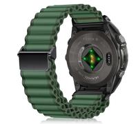 RosMank 22mm Quickfit Bracelet pour Garmin Fenix 8/Fenix E 47mm/7 Pro/7/6 Pro/6, Bracelet de Rechange en Nylon pour Epix/Approach S70 47mm/MARQ/Instinct 2/Forerunner 965/Descent G1 (Vert)