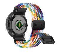 RosMank 22mm Quickfit Tressé Bracelet pour Garmin Fenix 8 E 47mm/7 Pro/7/6 Pro/6, Bracelet de Rechange en Nylon pour Epix/Approach S70 47mm/MARQ/Instinct 2/Forerunner 965/Descent G1 (Arc-en-ciel)