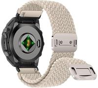 RosMank 22mm Quickfit Tressé Bracelet pour Garmin Fenix 8 E 47mm/7 Pro/7/6 Pro/6, Bracelet de Rechange en Nylon pour Epix/Approach S70 47mm/MARQ/Instinct 2/Forerunner 965/Descent G1 (Blanc)