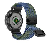RosMank 22mm Quickfit Tressé Bracelet pour Garmin Fenix 8 E 47mm/7 Pro/7/6 Pro/6, Bracelet de Rechange en Nylon pour Epix/Approach S70 47mm/MARQ/Instinct 2/Forerunner 965/Descent G1 (BleuVert)