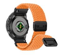 RosMank 22mm Quickfit Tressé Bracelet pour Garmin Fenix 8 Fenix E 47mm/7 Pro/7/6 Pro/6, Bracelet de Rechange en Nylon pour Epix/Approach S70 47mm/MARQ/Instinct 2/Forerunner 965/Descent G1, Orange