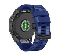 RosMank 26mm Quickfit Bracelet pour Garmin Fenix 8 51mm/7X Pro/7X/6X Pro/6X/5X, Bracelet de Rechange en Silicone et Nylon pour Enduro 3/Descent Mk3i/Instinct 2X/Tactix 7/Quatix 7X (Bleu)