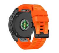 RosMank 26mm Quickfit Bracelet pour Garmin Fenix 8 51mm/7X Pro/7X/6X Pro/6X/5X, Bracelet de Rechange en Silicone et Nylon pour Enduro 3/Descent Mk3i/Instinct 2X/Tactix 7/Quatix 7X, Orange