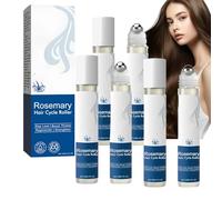 Rosmarin-Haarwachstumsserum roll on, sérum naturel à l'huile de romarin, favorise la croissance et renforce les cheveux, Anti-Haarausfall-Roller pour hommes et femmes (6pcs)