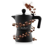 ROSMARINO Cafetière italienne, acier inoxydable, argent, 3 tasses - Compatible avec l'induction (Noir)