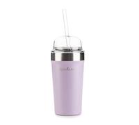 ROSMARINO SIP 'N' CHILL Gobelet isotherme, 500 ml, réutilisable, en acier inoxydable, avec paille, idéal pour le café glacé, les smoothies, les granités, le gobelet portable, sans BPA, violet rêve