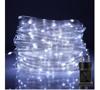 Rosnek 100m 800LED Guirlande Lumineuse Tube Extérieur, 8 Modes, prise UE, Etanche, Décoration pour Noël Jardin Balcon - Blanc
