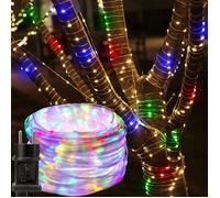 Rosnek 20m 200LED Guirlande Lumineuse Tube Extérieur, 8 Modes, prise UE, Etanche, Décoration pour Noël Jardin Balcon - Multicolore