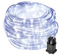 Rosnek 30m 300LED Guirlande Lumineuse Tube Extérieur, 8 Modes, prise UE, Etanche, Décoration pour Noël Jardin Balcon - Blanc