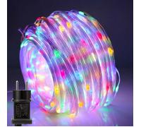 Rosnek 50m 400LED Guirlande Lumineuse Tube Extérieur, 8 Modes, prise UE, Etanche, Décoration pour Noël Jardin Balcon - Multicolore