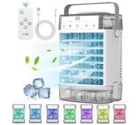 Rosnek Climatiseur portable, 1600 ml, Double réservoir d'eau, 3 vitesses, 2 modes de brume, ventilateur de d'air par évaporation