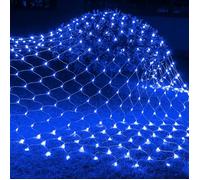 Rosnek Filet Lumineux Extérieur 3x2m 200LED Guirlande Lumineuse avec Prise IP44 étanche 8 Modes Pour Noël Jardin - Bleu