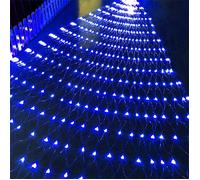Rosnek Filet Lumineux Extérieur 6x4m 880LED Guirlande Lumineuse avec Prise IP44 étanche 8 Modes Pour Noël Jardin - Bleu