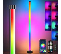Rosnek Lampadaire LED Salon, 120cm RGB Lampadaire à Intensité Variable avec Télécommande et APP, 16 Millions de Couleurs, Modes de Musique, Mode DIY & Fonction de Minutage pour Chambre, Salle de Jeux