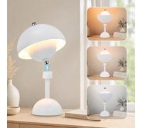 Rosnek Lampe de Table LED Sans Fil, 5000 mAh Magnétique Pivotante à 360°, Desk Lamp Table Tactile Sans Fil de 3 Couleurs Intensité Variable, Lampe de chevet - Extérieur/intérieur(Blanc,1er Pack)