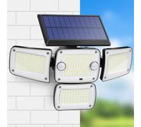 Rosnek Lampe Solaire D'extérieur avec Deux Capteurs de Mouvement, 342 LED Lampes Solaires Ultra-lumineuses, 3 Modes, Applique Murale Solaire pour Terrasse, Véranda, Garage, Cour (1 Pièce)