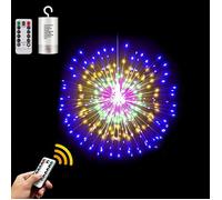 ROSNEK Lumière de Feux d'Artifice 1 Pièce 200 LED Lumineuses avec Télécommande, 8 Modes Étanche pour In/Extérieure, Multicolore