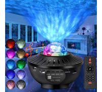 ROSNEK Musique LED Projecteur Ciel étoilé Lampe avec effet de vagues d'eau Haut-parleur