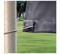 Rosnek Rideau Extérieur Imperméable, Rideaux Occultant avec Corde Thermiques Anti Chaleur Anti UV, Gris foncé Rideau Extérieur avec Onglet en Haut pour Pergola, Gazebo etc L 132 x H 213 cm, Lot de 1