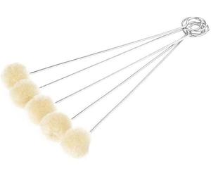 Rosojodg 5 pièces Blanc Bricolage projets d'artisanat Brosse à Boule de Laine Outil de Teinture en Cuir avec poignée en métal colorants de Tissu attrayants et à la Mode