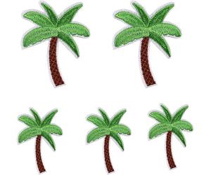 Rosojodg 5 pièces vert cocotier brodé fer applique art artisanat, cocotier palmier brodé patch fer sur patch bricolage couture applique garniture et embellissements applique patchs