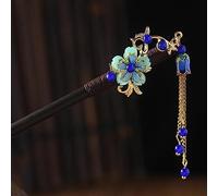 Rosojodg Bâton à cheveux japonais chinois, rétro en bois - Épingles à cheveux en forme de fleur - Style vintage - Pour fête de mariage - Épingles à cheveux Hanfu - Accessoires pour cheveux