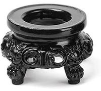 Rosojodg Présentoir en bois noir pour sphère de cristal, support de boule de quartz, base en bois creux pour boule de cristal, globe de cristal, décoration de pierre, piédestaux, présentoirs de