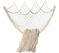 Rosoz Décoration Murale en Filet de Poisson Naturel - Tenture Murale sur Le thème de l'océan - Filet de pêche - Décoration de fête pour fête de Pirate - Mariage, décoration de Photographie